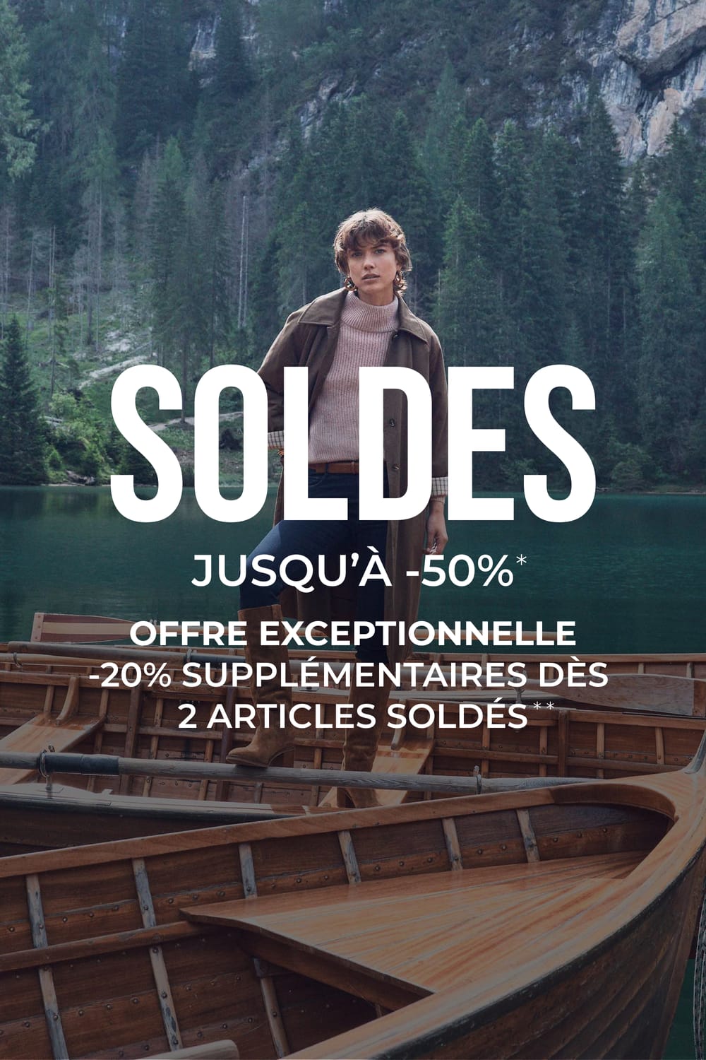 Soldes Jusqu'&agrave; -50 % Offre exceptionnelle : -20% suppl&eacute;mentaires d&egrave;s 2 articles sold&eacute;s