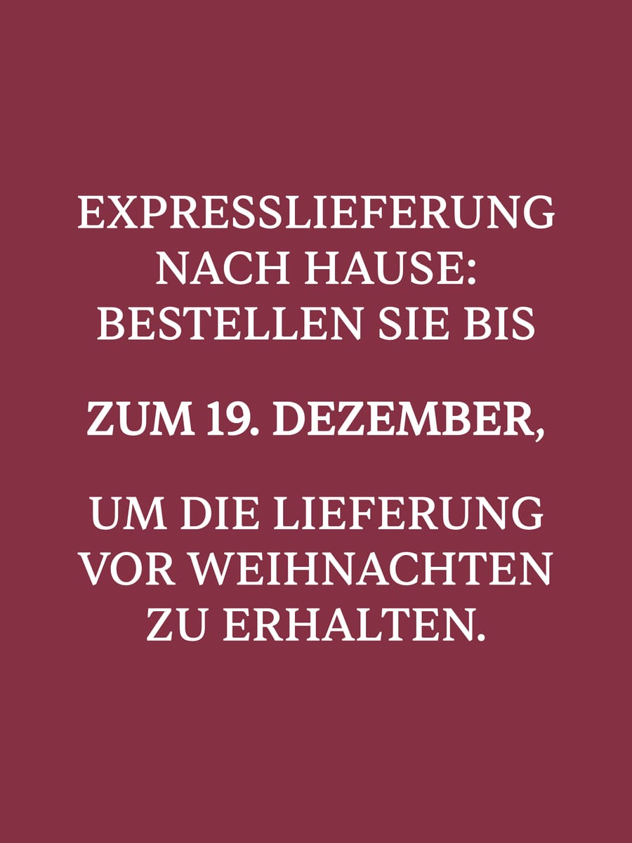 Expresslieferung nach Hause: Bestellen Sie bis zum 19. Dezember, um die Lieferung vor Weihnachten zu erhalten.