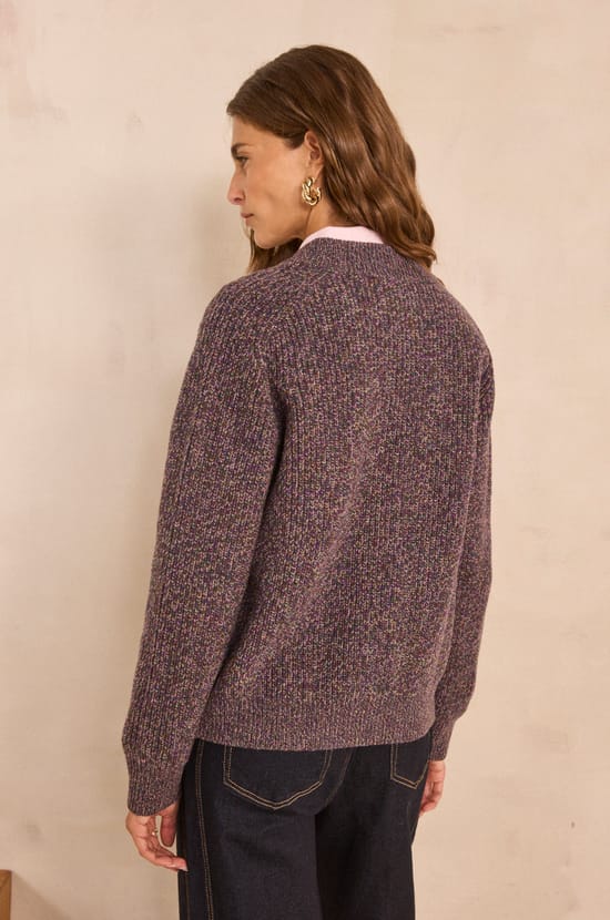 AGATHE long sleeve dense knit vest;${refinementColor}