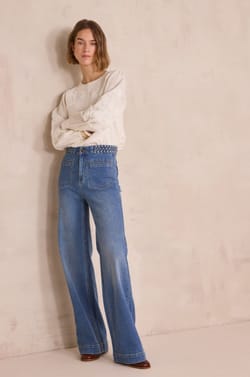 Jean met gevlochten details ROSA;${refinementColor}