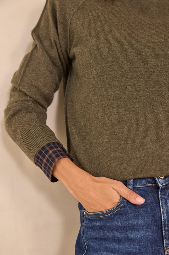 ARISTIDE cashmere long sleeve sweater;${refinementColor}