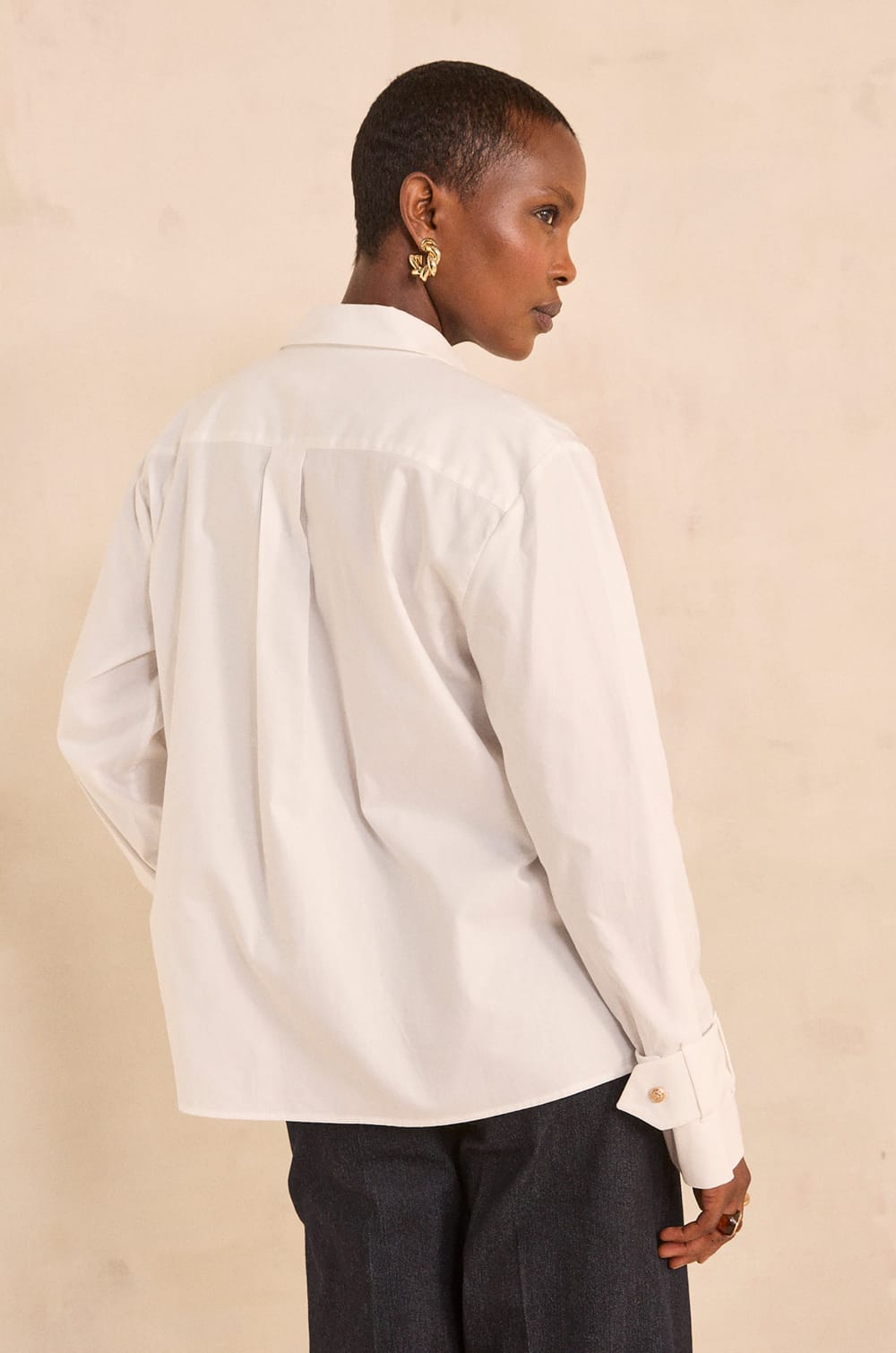 MAXIME long-sleeve cotton blouse;${refinementColor}