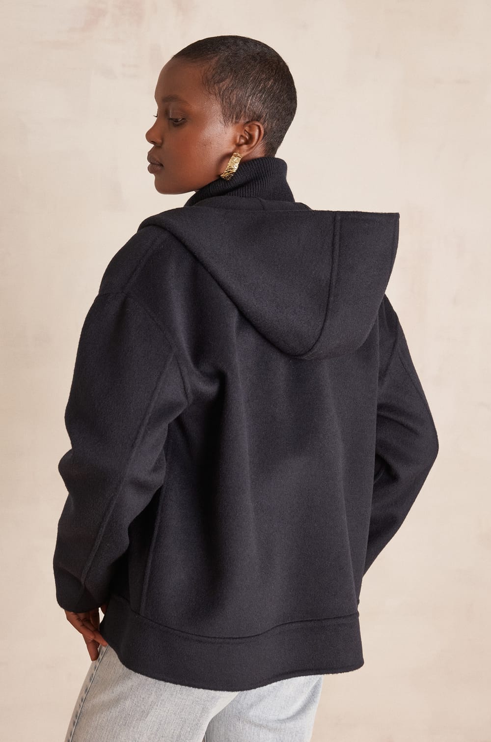 DOLINE hooded wool jacket;${refinementColor}