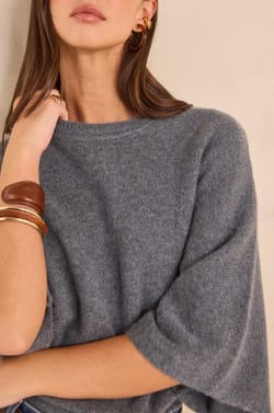 3/4 sleeve cashmere sweater CODY;${refinementColor}
