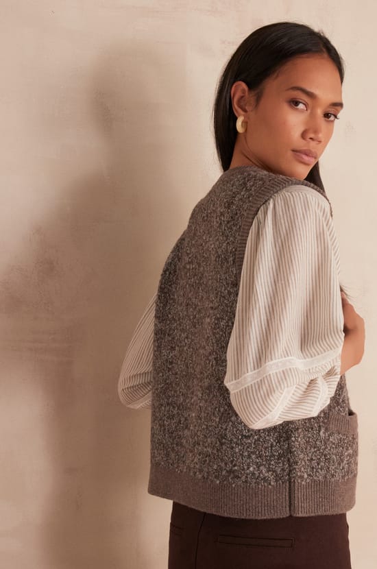 Gilet CLARENCE en laine;${refinementColor}