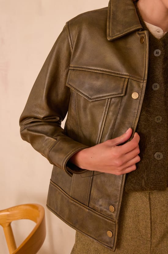 FIERCE leather jacket;${refinementColor}