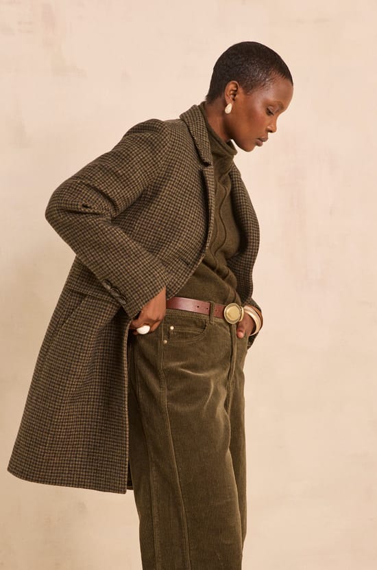 Checkered coat prince of wales pattern ANABELLE;${refinementColor}