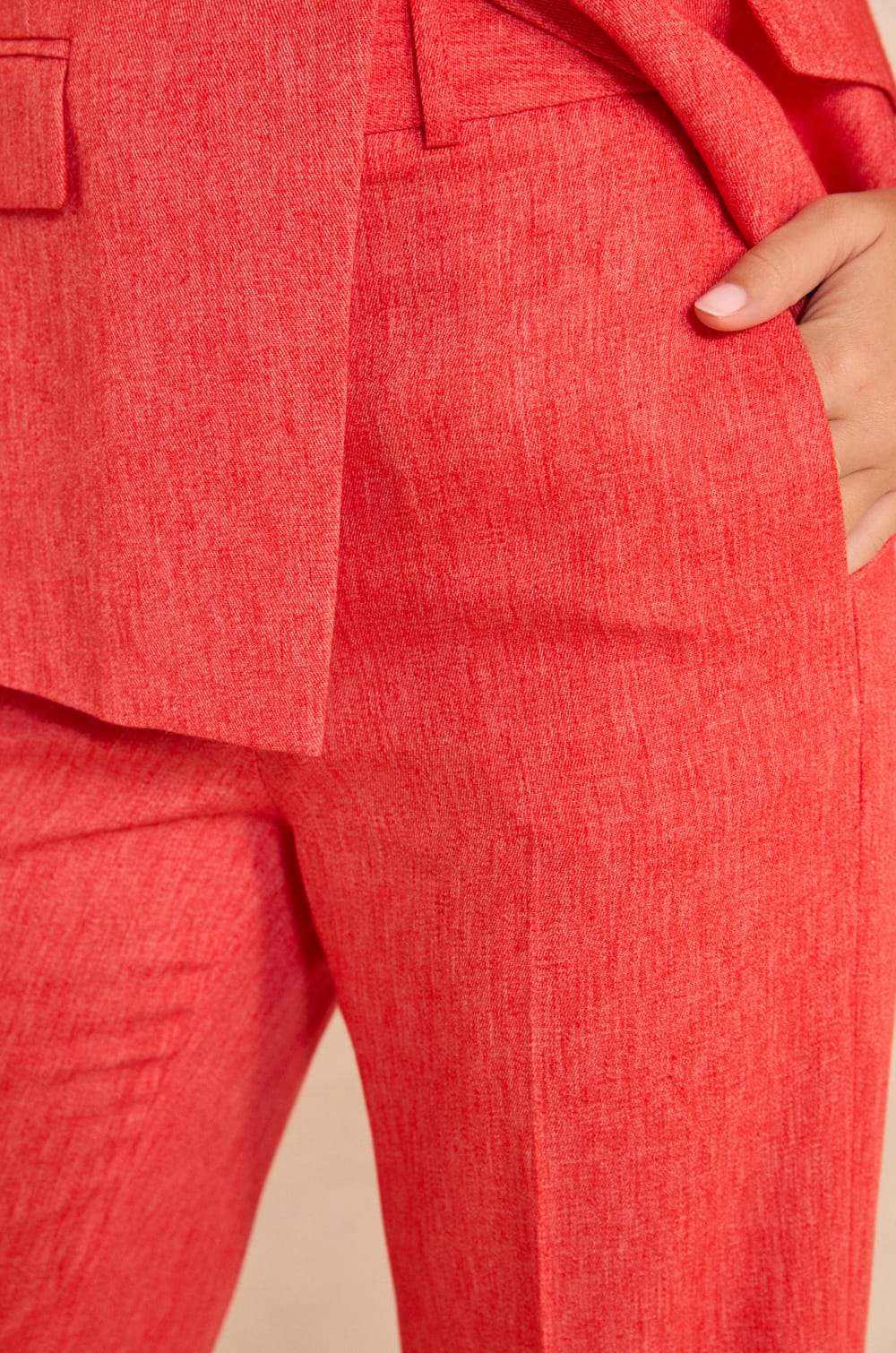 High-waisted tailored trousers in mixed linen LAYLA;${refinementColor}