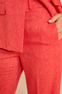 High-waisted tailored trousers in mixed linen LAYLA;${refinementColor}