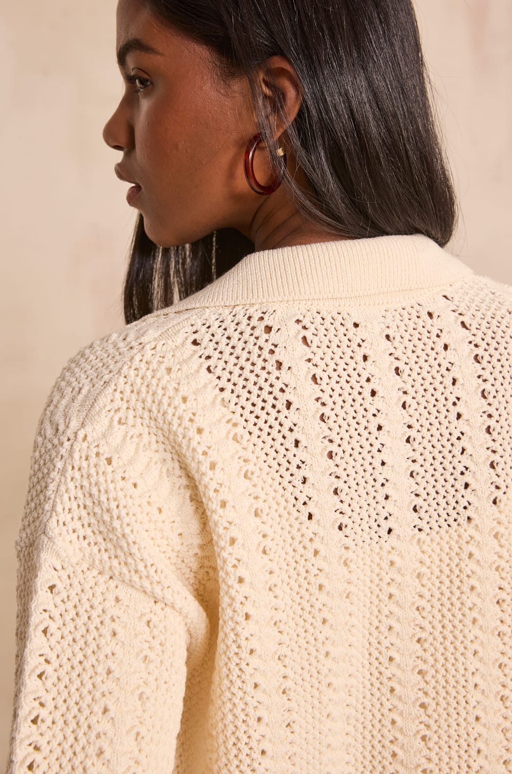 Adele short sleeve cotton blend knit vest;${refinementColor}