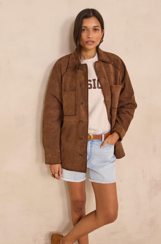 Unisex long-sleeve suede jacket SUBTIL;${refinementColor}