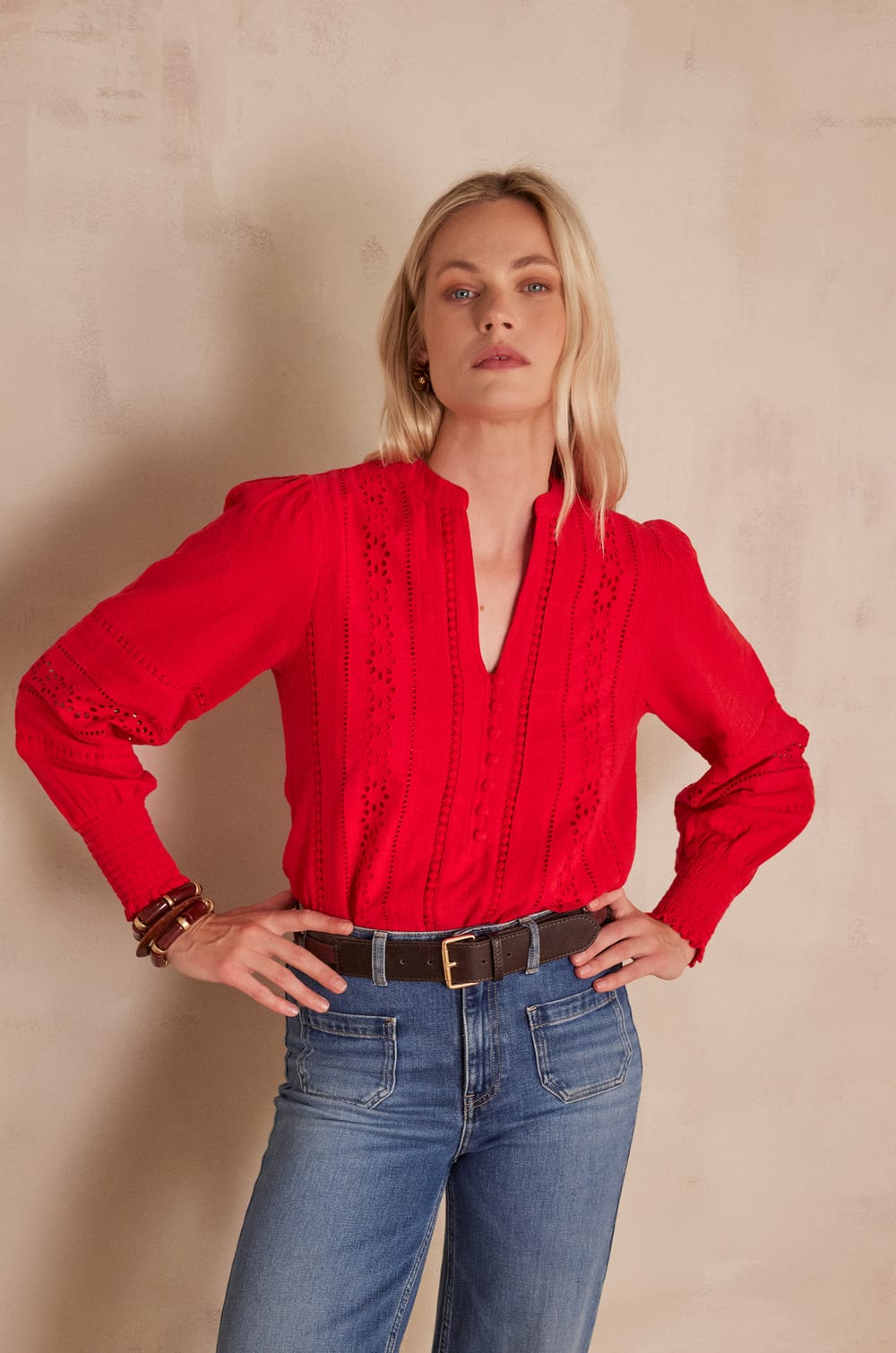 Blouse BAILA en coton;${refinementColor}