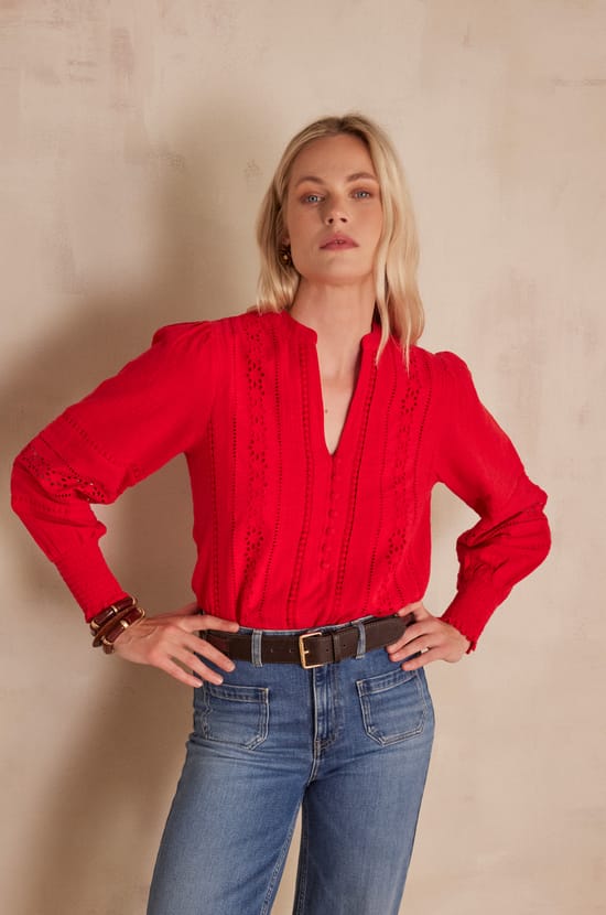 Blouse BAILA en coton;${refinementColor}