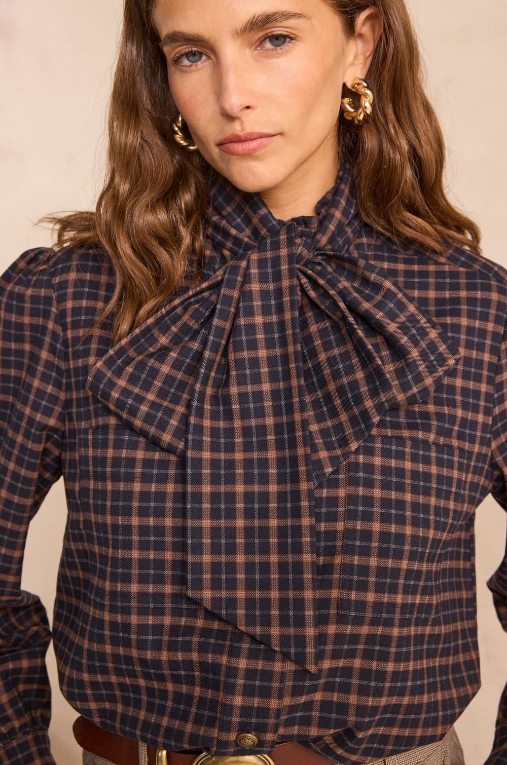 DENISE checkered blouse;${refinementColor}