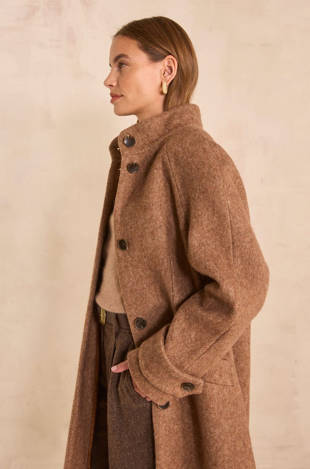 DUKE mixed wool coat;${refinementColor}