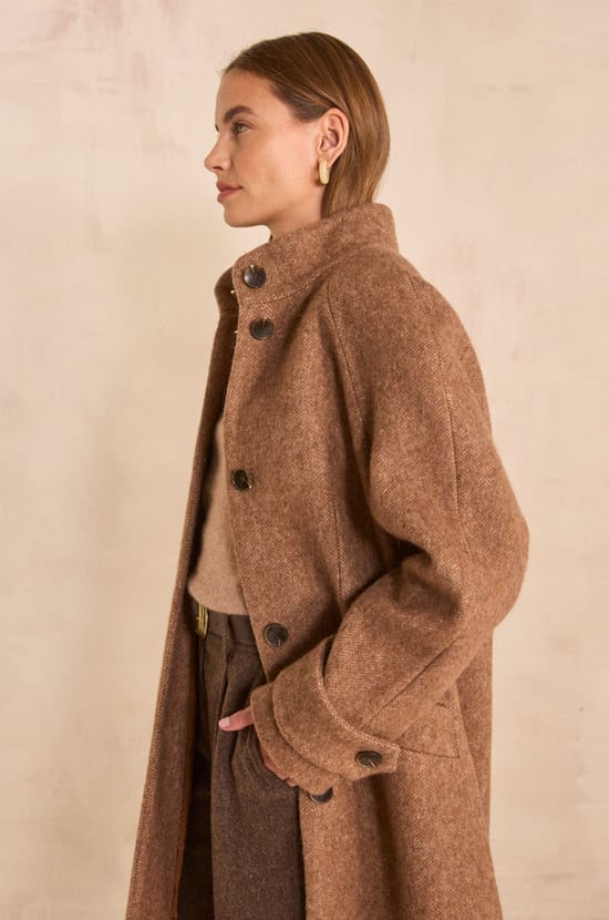 DUKE mixed wool coat;${refinementColor}