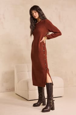 Phoebee mixed wool and yak knit dress;${refinementColor}