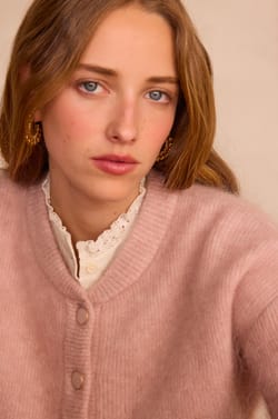 LOU Cardigan in mohair and wool;${refinementColor}