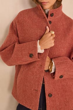 Long sleeve wool blend coat DUSTIN;${refinementColor}