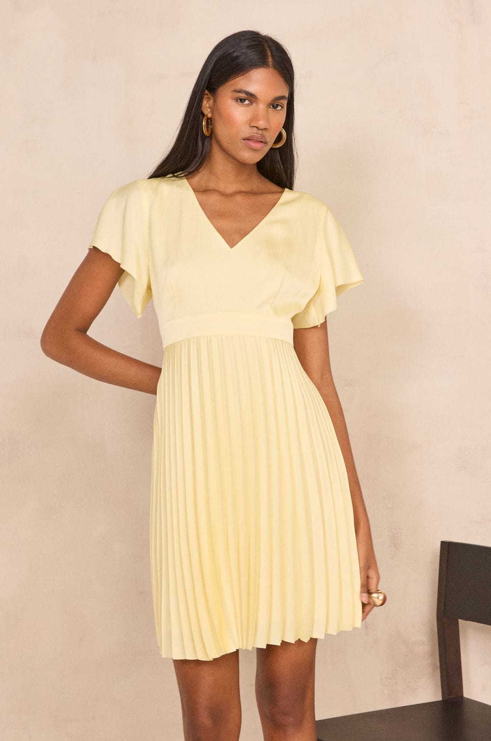 BILLINA pleated short dress;${refinementColor}