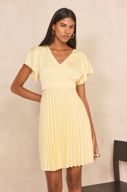 BILLINA pleated short dress;${refinementColor}