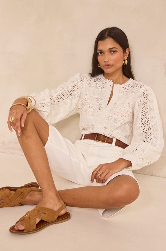 Bermuda en coton m&eacute;lang&eacute; RAYAN;${refinementColor}