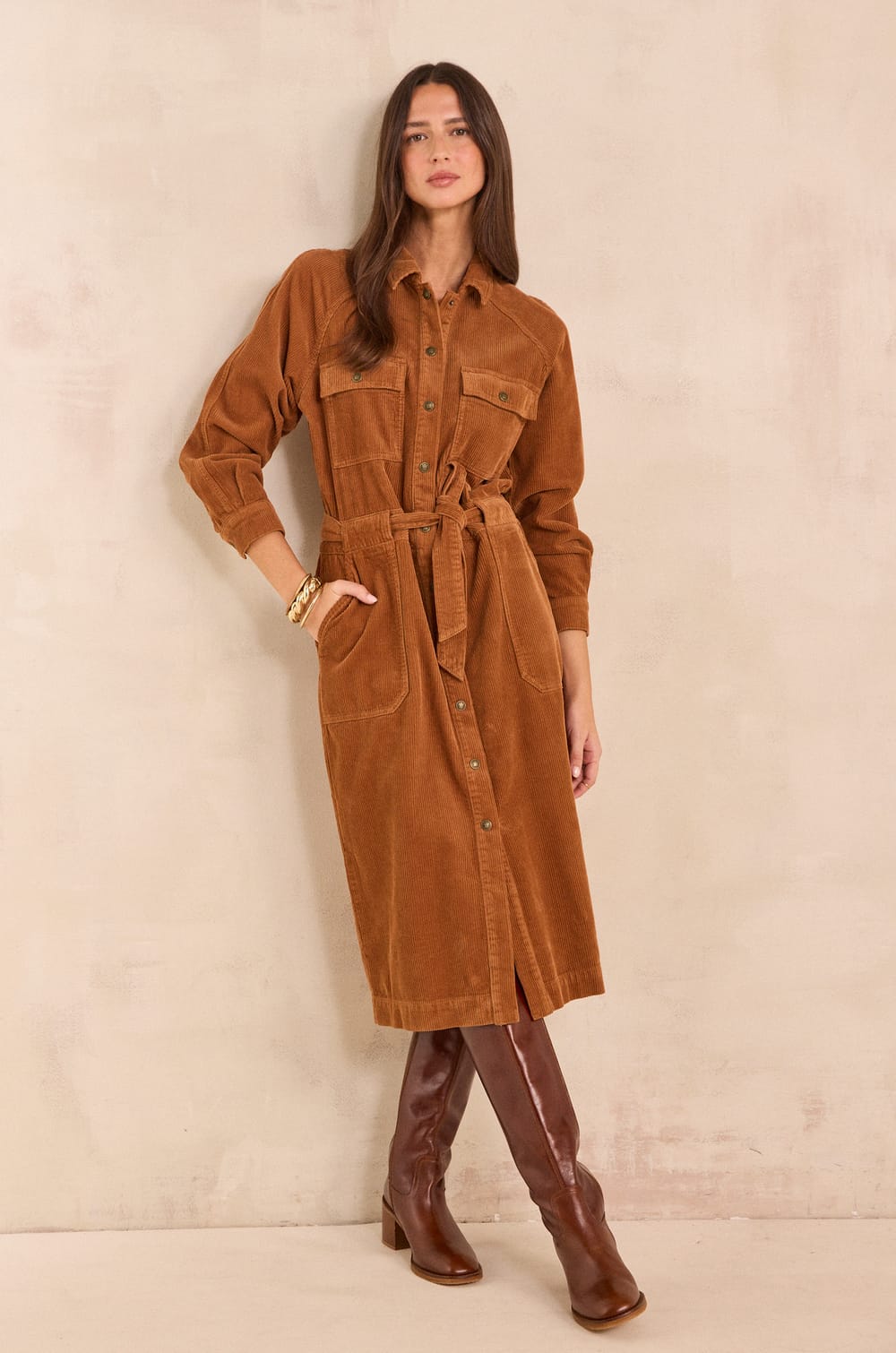 BETANIE corduroy dress;${refinementColor}