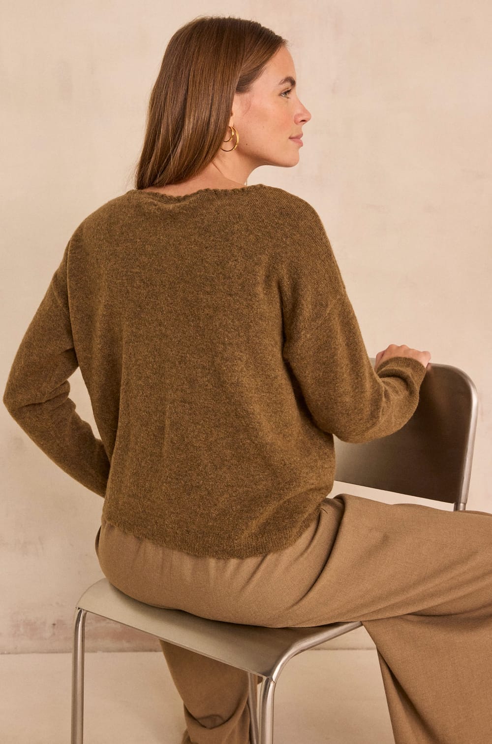 Alloyed wool long sleeve sweater ALESIO;${refinementColor}
