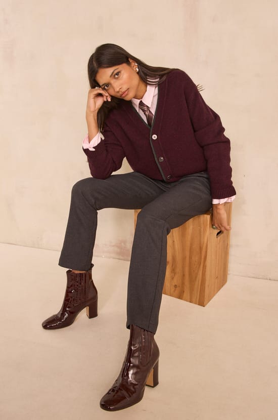 Charcoal tailored trousers CAMILLE;${refinementColor}