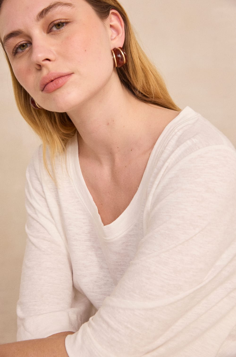 3/4 sleeve T-shirt LIANA;${refinementColor}