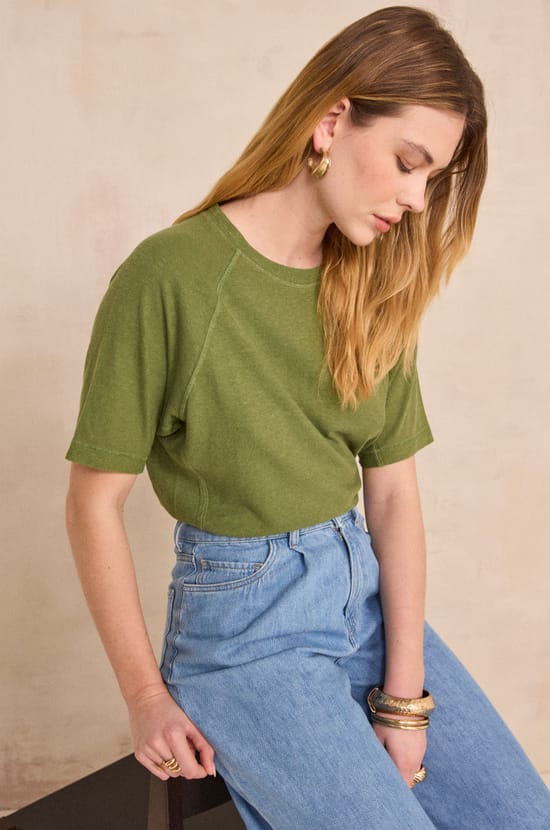 T-shirt manches courtes en chanvre et coton LIGHT;${refinementColor}