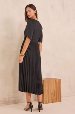 BILLIE Pleated Long Dress;${refinementColor}