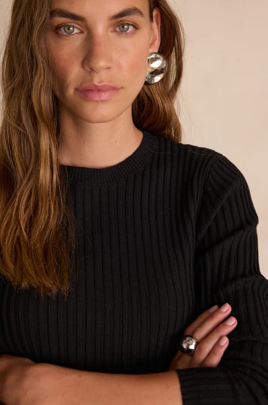 BRIDGET ribbed Jumper in cotton;${refinementColor}