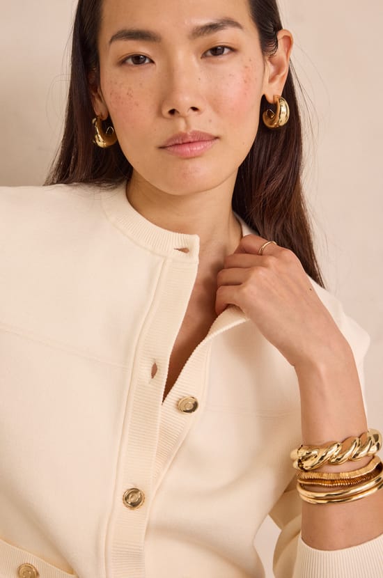 Cardigan with visible seams PETERSON;${refinementColor}