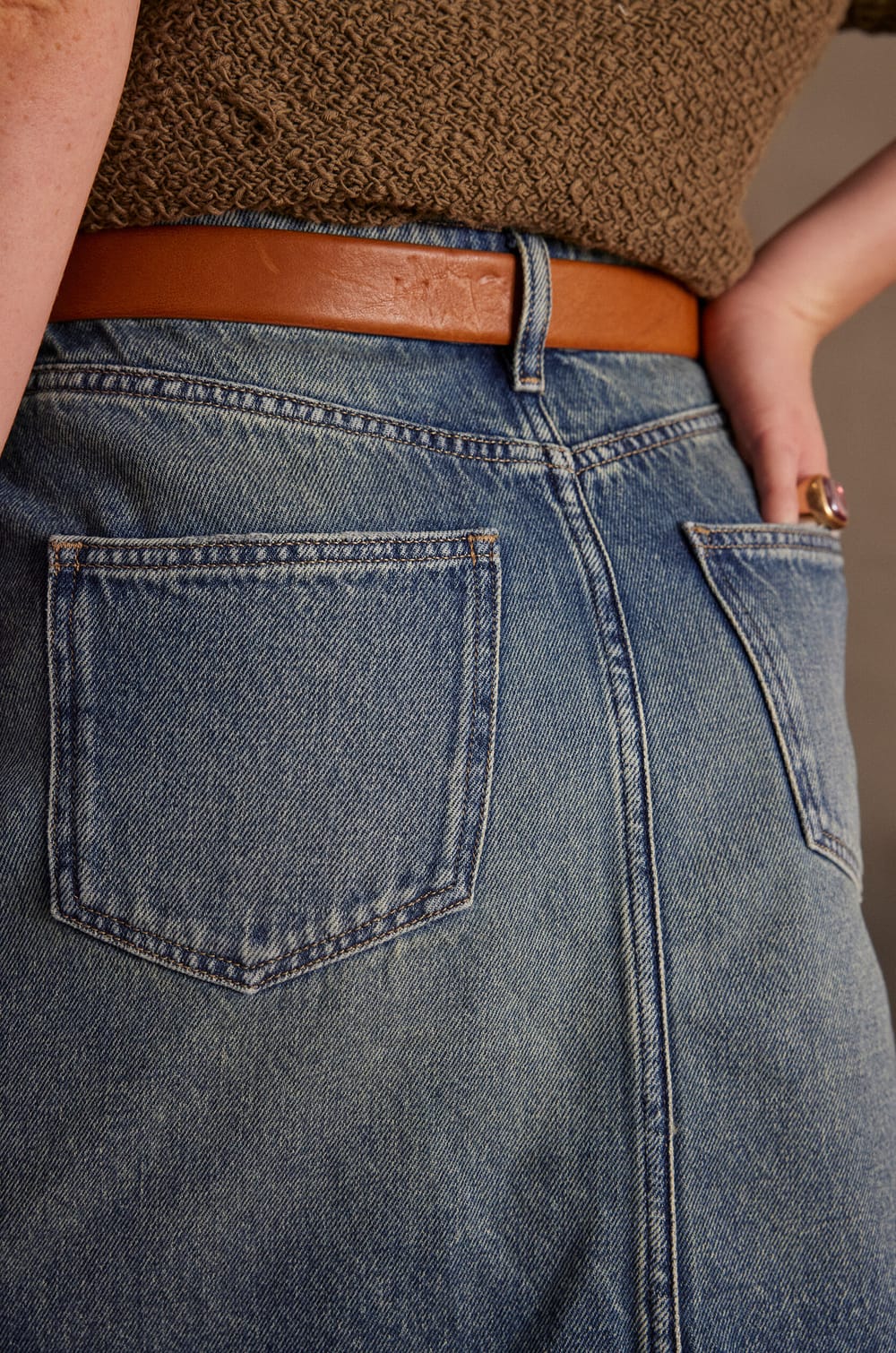 Jupe JULIE en denim;${refinementColor}