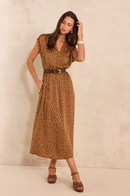 Straight polka dot dress BELGIA;${refinementColor}
