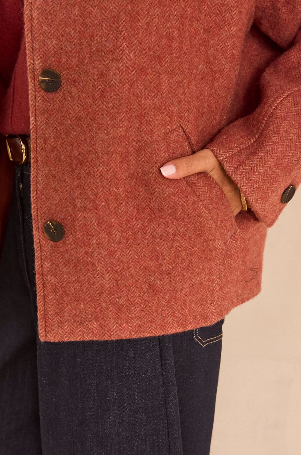 Manteau manches longues en laine m&eacute;lang&eacute;e DUSTIN;${refinementColor}