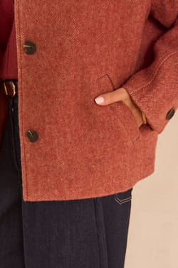 Long sleeve wool blend coat DUSTIN;${refinementColor}