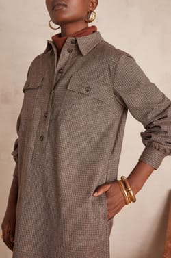 MARLINE Dress with houndstooth pattern;${refinementColor}