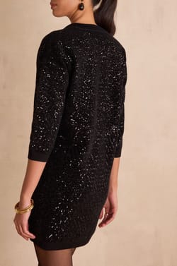 Robe courte en maille &agrave; sequins REVEILLON;${refinementColor}