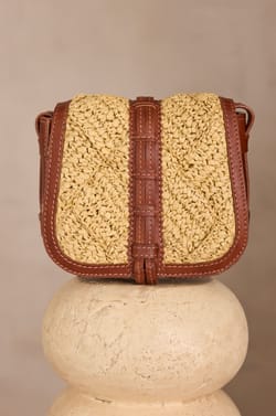 Sac en cuir et paille LUCIEN MINI;${refinementColor}