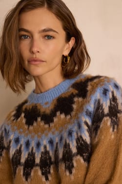 BALTIC alpaca jacquard jumper;${refinementColor}