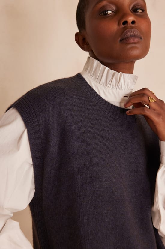 Robe pull sans manches en laine RAPHAELLE;${refinementColor}