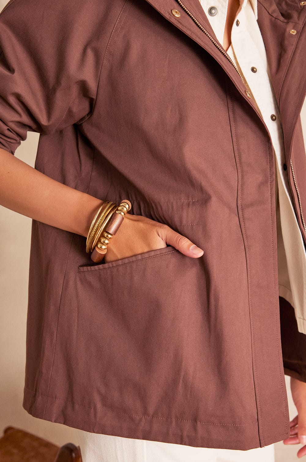 ANNETTE short cotton parka;${refinementColor}