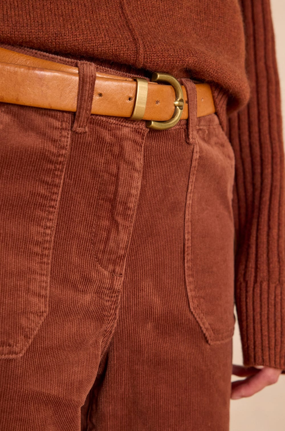 SELYNA cotton velvet trousers;${refinementColor}