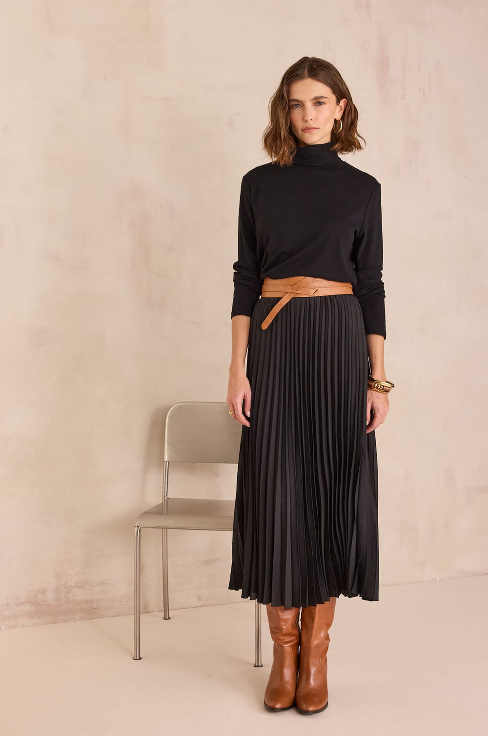 ESTHER pleated skirt;${refinementColor}