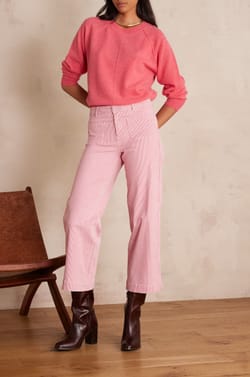 Pantalon LEA CROPPED en coton;${refinementColor}