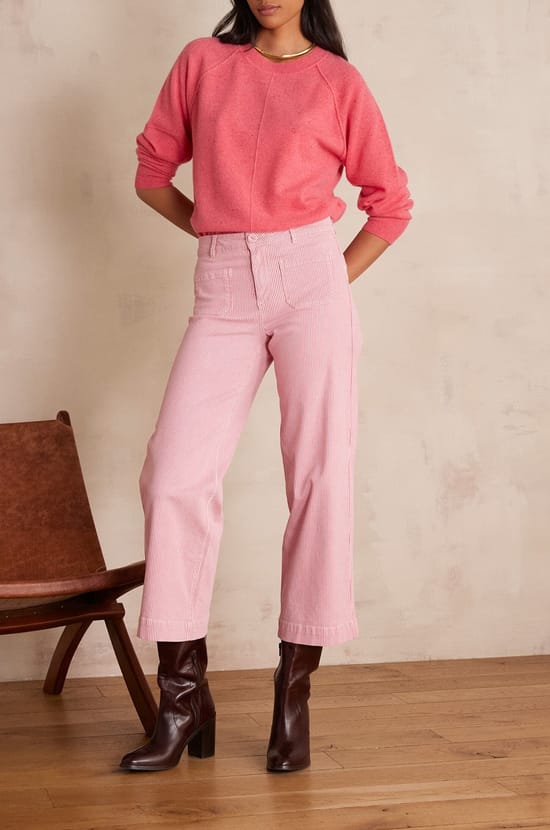 Pantalon LEA CROPPED en coton;${refinementColor}