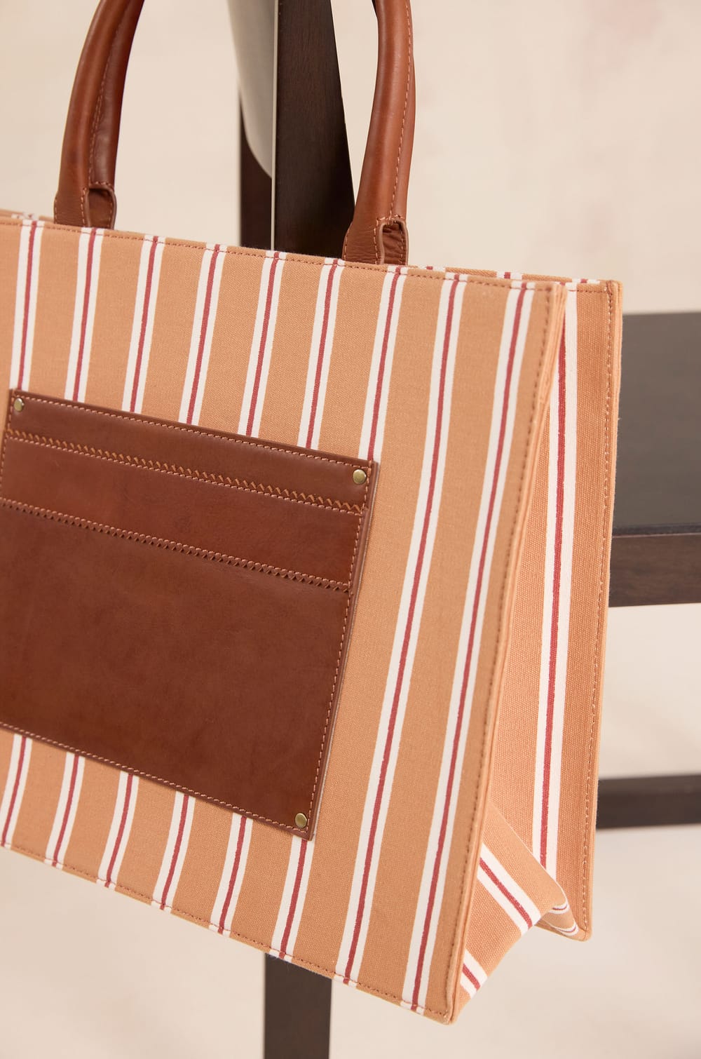 Striped cotton tote bag MATT;${refinementColor}