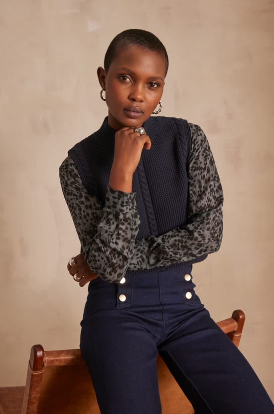 Blouse l&eacute;opard CARLA;${refinementColor}